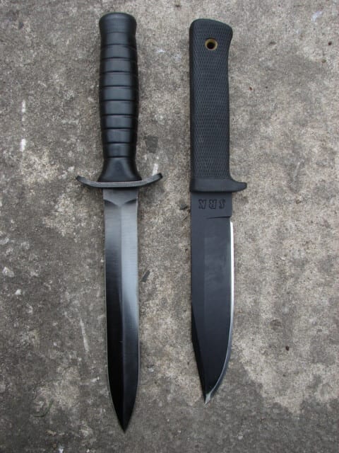 Porównanie Cold Steel SRK i typowego noża bojowego